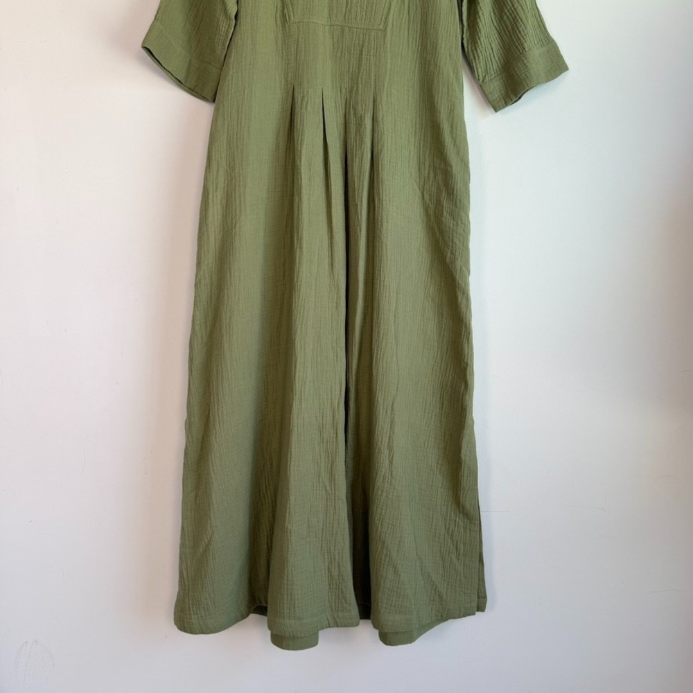 Soft Surroundings Textured Cotton Gauze Maxi Dress XS Modest Boho Earthy - Picture 3 of 12